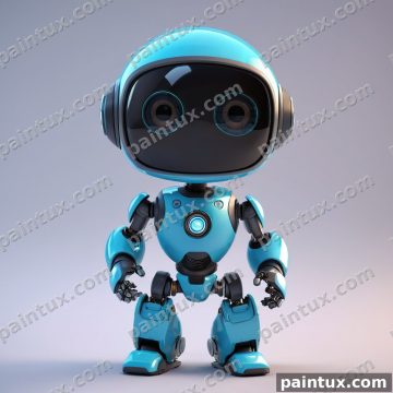 cute friendly 3d animated robot characte