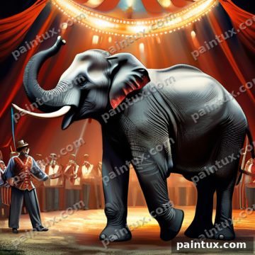 zirkus manege. ein elefant wird dresiert