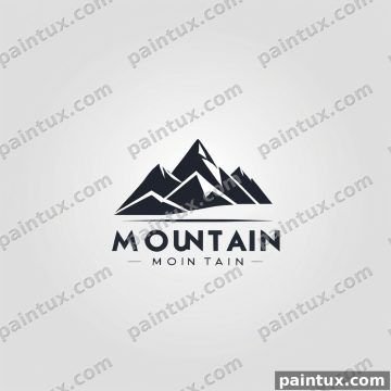 minimal flat vector mountain logo, two c