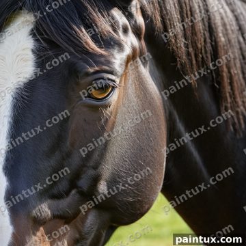einen schwarzen Friesen Pferd, weisser H