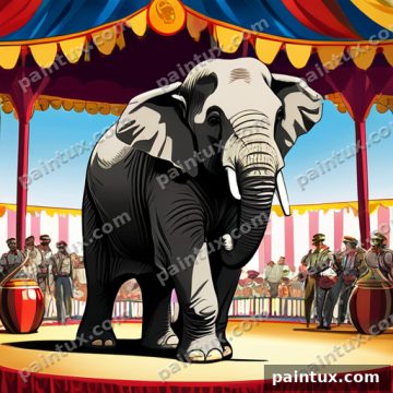 zirkus manege. ein elefant wird dresiert