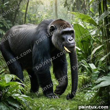 Grosse Tiere  Schimpansen, Gorilla, Pfau