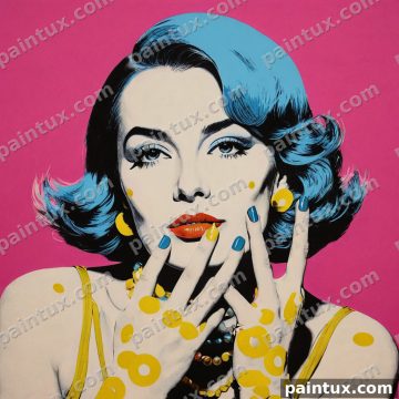 pop art style portrait of a stylish woma