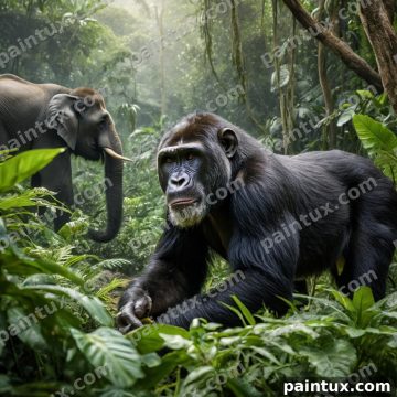 Grosse Tiere  Schimpansen, Gorilla, Pfau