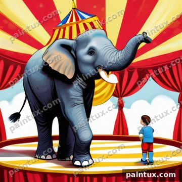 zirkus manege. ein elefant wird dresiert