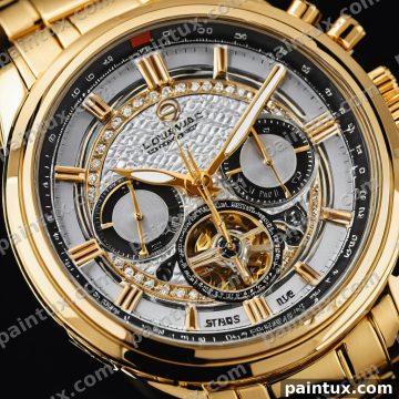 luxury wristwatch close up, elegant and 