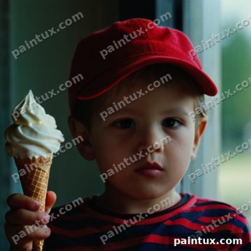 ein kleines Kind mit einem Eislutscher u
